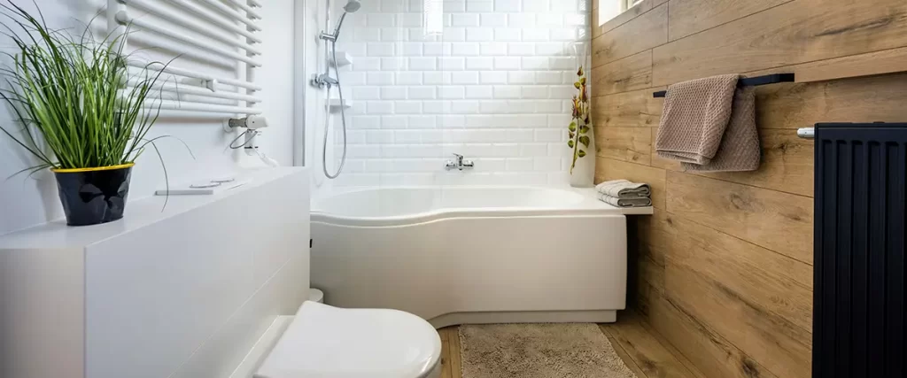 tile patterns Modern small bathroom in stylish apartment