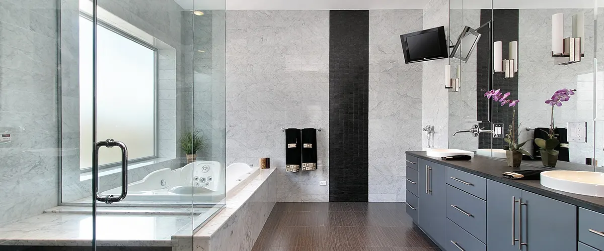 contemporary-bathroom-grey-cabinets