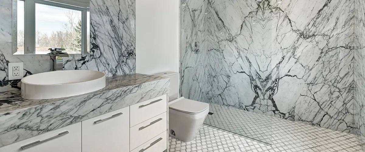 modern bathroom sink marble countertop