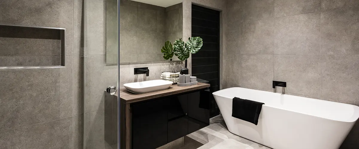 modern bathroom solid material tiles