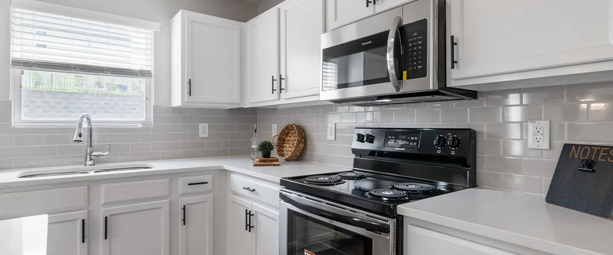 kitchen appliances in small space