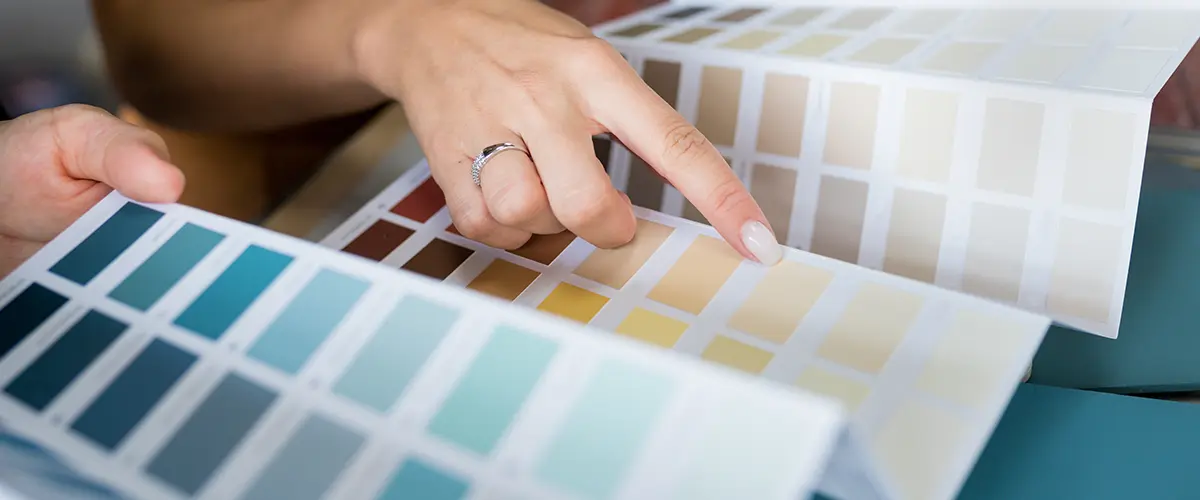 choosing from different paint samples